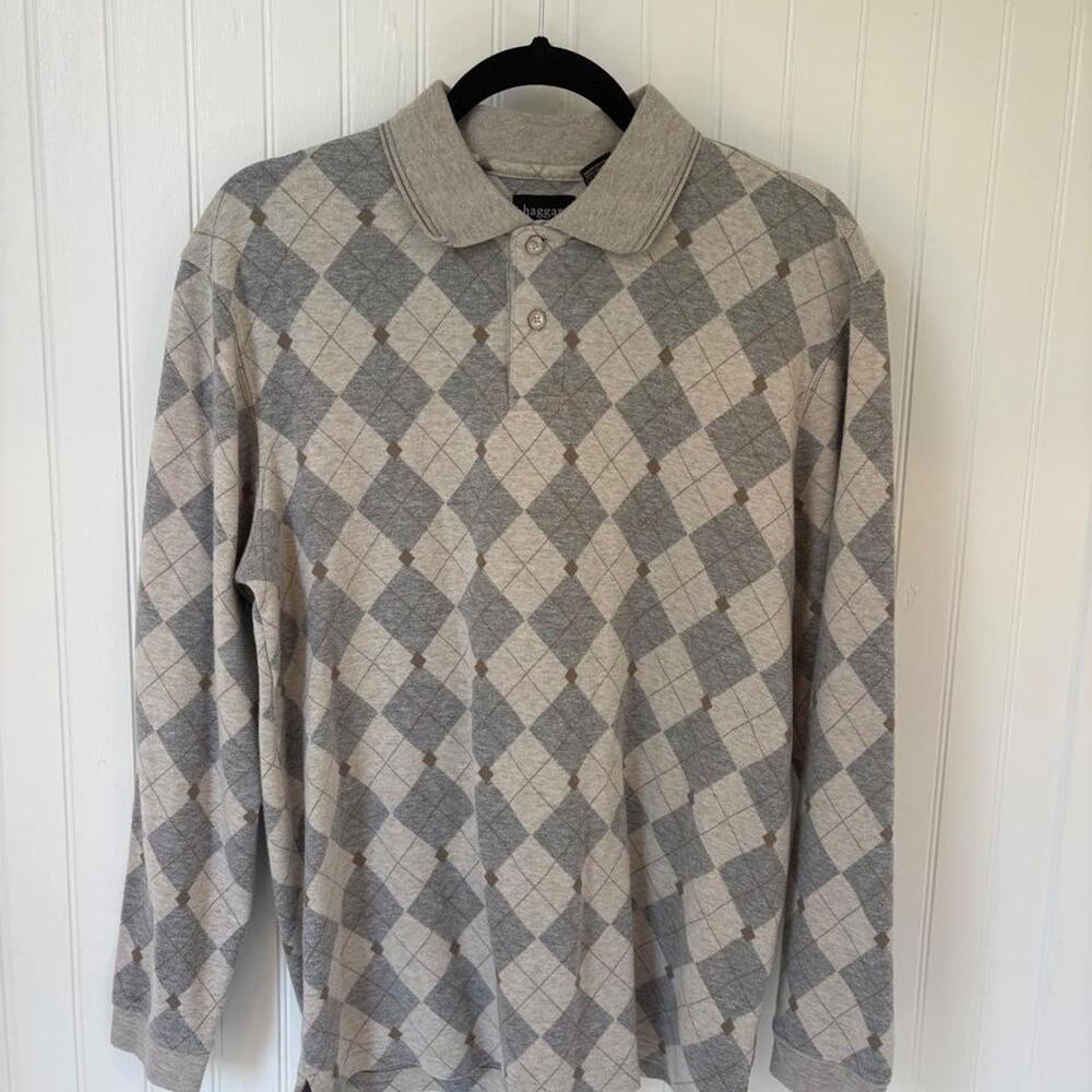Haggar gray and beige argyle